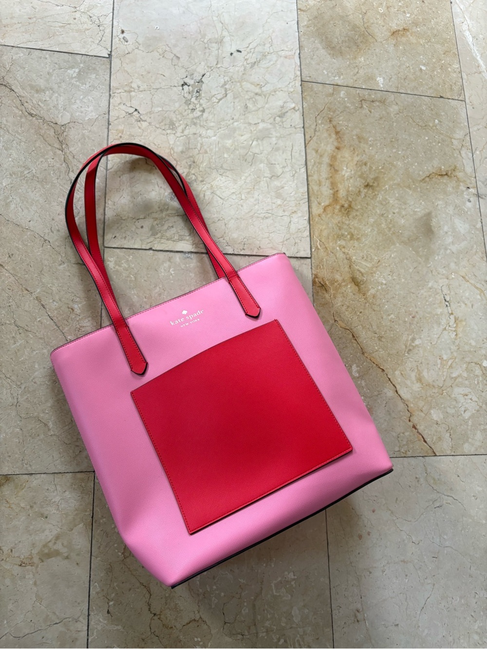 kate spade Pink and Red Colorblock Tote